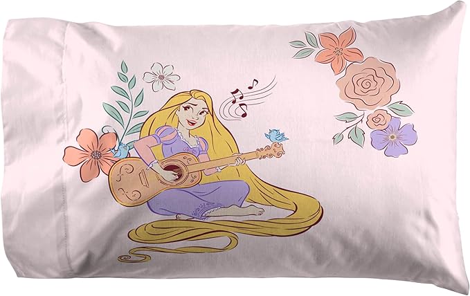 Jay Franco Kids Sheet Set with Fitted, Flat Sheets & Pillow Cover - Ultra-Soft Bedding with Pillowcase for Room Decor, White – Disney Princess, 4 Piece Queen - Image 4