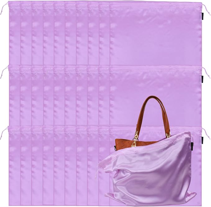 GONGKANGYUAN 30 Pack Dust Bags for Handbags Travel Storage Pouch, Silk Handbag Dust Cover Bags for Purses Pocketbooks Shoes Boots by GONGKANGYUAN