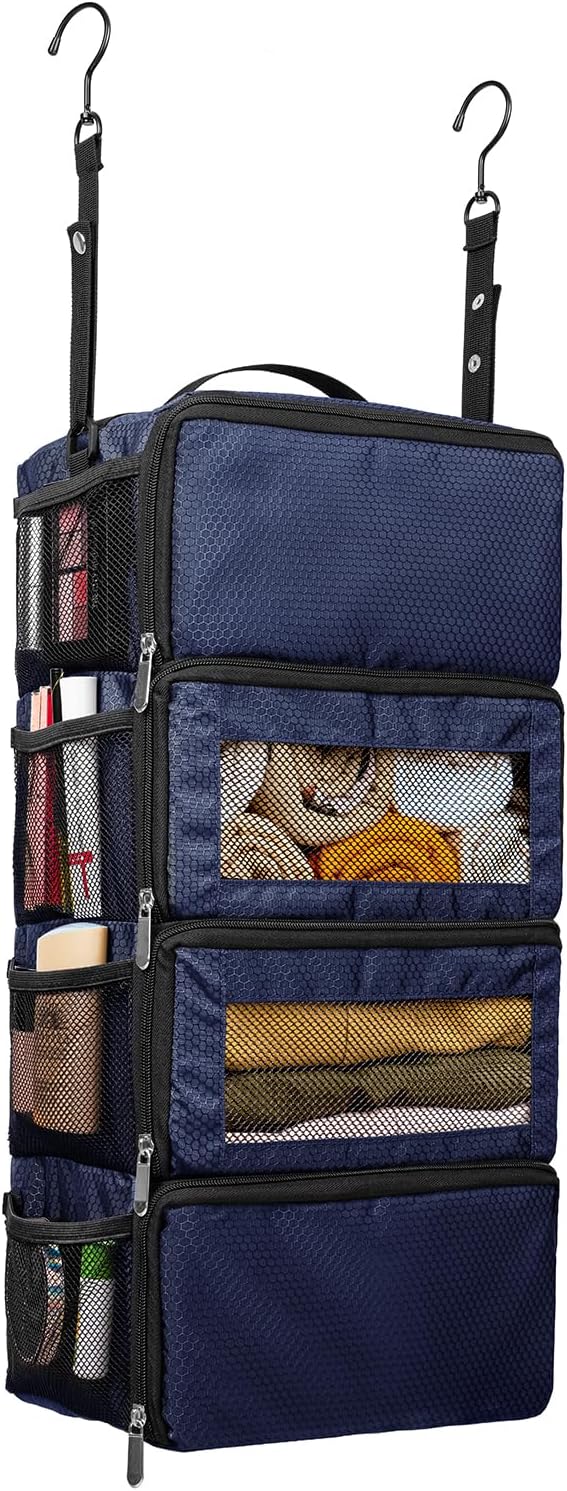 Suitcase Organizer, Travel Luggage Organizer Hanging Shelves Packing Cube Closet/Collapsible Portable Travel Organizer for Carry-on by Vokelater
