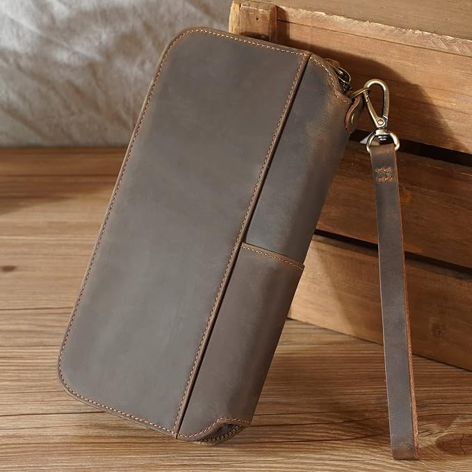 Polare Full Grain Leather Family Passport Holder Travel Wallet and Documents Organizer RFID Blocking Case Fits 6 Passports - Image 6