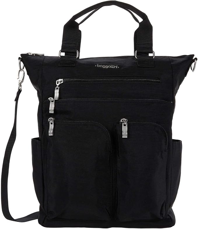 Baggallini All Set 3 in 1 Tote Backpack - 15"x10.5" Lightweight Travel Bag w/RFID Phone Wristlet - Image 4
