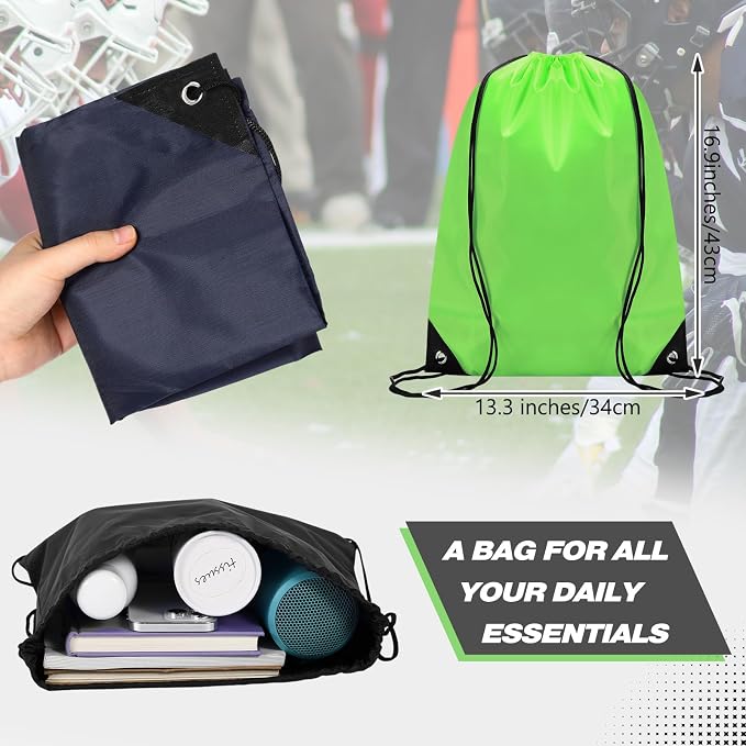 Shappy Drawstring Backpack Bulk Sports Gym Cinch Bag Polyester String Bag for Men Women(10 Colors,60 Pcs) - Image 3