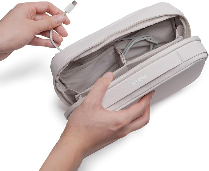 Orbitkey KonMari 2-in-1 Tech Acessory Pouch - Stone - Image 7