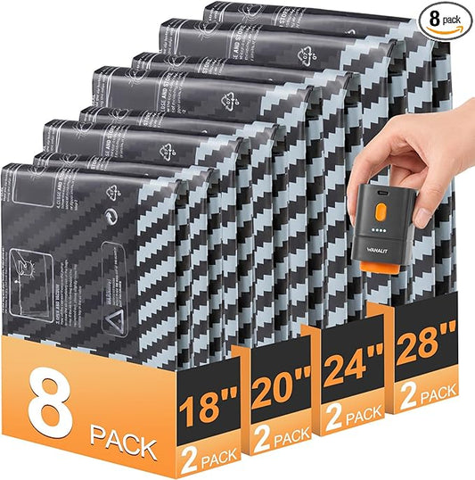 Vacuum Storage Bags for Travel with Rechargeable Pump, Carry on Size Compression Packing Cubes for Luggage and Suitcase, Space Saver Vacuum Seal Bags for Clothing and Clothes, 8 Combo, 4 Travel Sizes by WANALIT