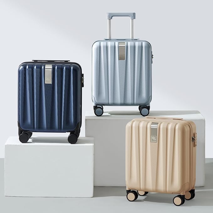 Hanke 16 inch Underseat Carry on Suitcases with Wheels,Lightweight Hard Shell Carry on Luggage with Wheels for Weekender, Small Suitcase,Travel Luggage Christmas Gifts for Birthday （Dark Blue） - Image 9