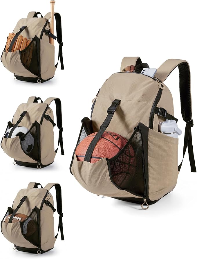 BAGSMART Gym Backpack for Men with Shoe Compartment for Multi-Sport | Water-Resistant Multi-Sport Gym Storage, Expandable Pocket Fits Basketball, Football, Shoe Compartment Separates Swim Gear - Image 7