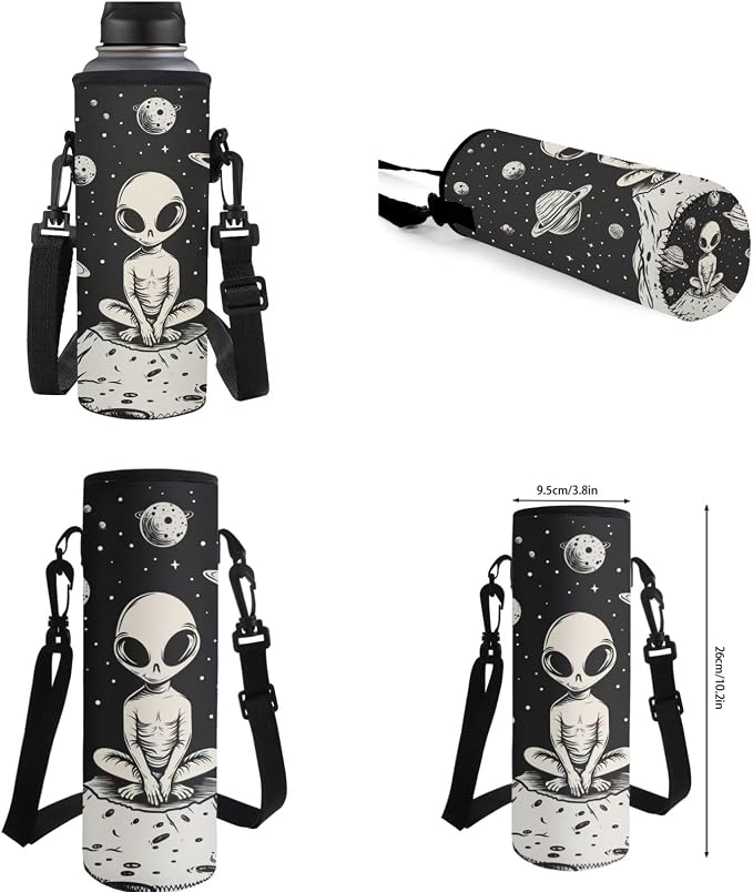 Mysterious Alien Backpack for Kids Boys Backpack with Lunch Box Large Pencil Case Water Bottle Carrier 4Pcs Set 17" Bookbag with Compartments for School Sturdy Elementary School Bag Gifts - Image 6