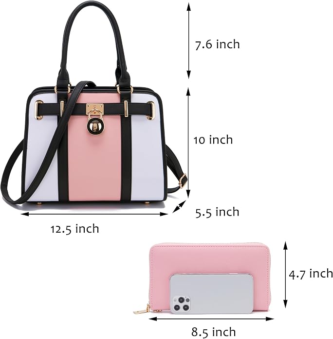 Qiyuer Structured Satchel Tote Handbags Set Women Purses with RFID Wallet | Premium, Sturdy, Spacious, Chic for Daily & Work, Vegan PU Leather, Multi-way Carry, Large Capacity RFID Wallet, Ideal Gift - Image 4