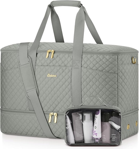 Duffle Bag for Travel, 40L Weekender Bag with Shoe Compartment, Carry On Overnight Bag for Women with Toiletry Bag Duffel Bags with Wet Pocket for Gym Hospital Bags for Labor and Delivery Dark Green by Unknown