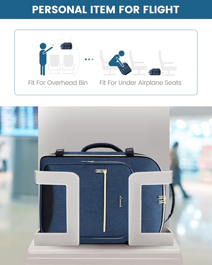 LOVEVOOK 40L Travel Backpack Flight Approved Carry on Backpack,3 Packing Cubes,Waterproof Personal Item Travel Bag,TSA Carry on Luggage Suitcase Travel Essentials,Gifts for Women & Men,fits 17" Laptop - Image 4