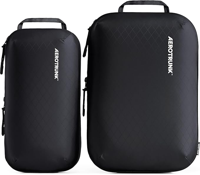 Aerotrunk Ultralight Compression Packing Cubes - Lightweight Travel Organizers for Suitcases and Luggage (3-Pack, Black) by Aerotrunk