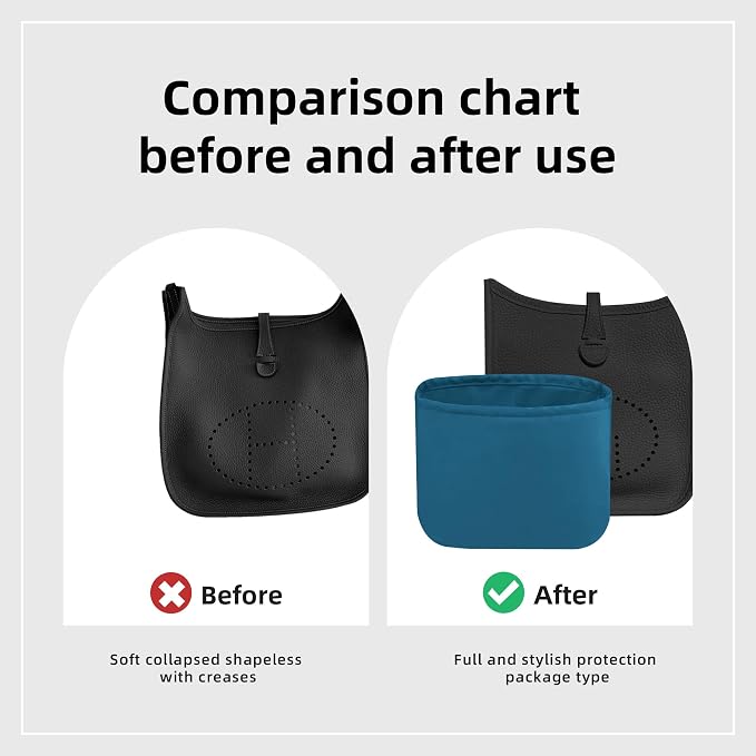 DGAZ Silk Purse Organizer Insert for Evelyne Bag(23,Blue Jean) | Soft and Lightweight,Perfect Fit,Multi-pocket Storage,Bag Protector,Luxury Bag Care,Handmade,for Smooth Bag Organizer - Image 4