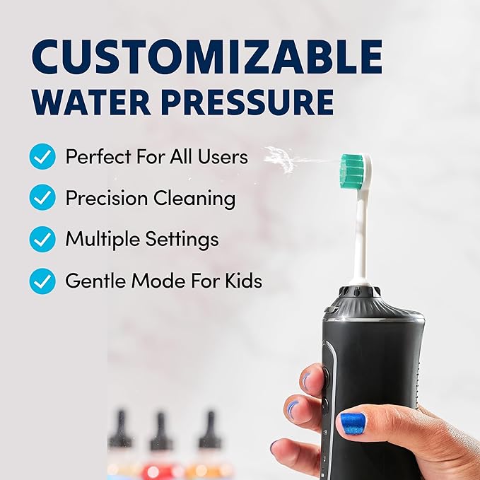 Professional Water Flosser - Advanced Dental Care for a Healthier Mouth, Gum, and Teeth - IPX7 Waterproof Oral Irrigator | 7 Replacement Tips, Travel-Friendly, Rechargeable - Oral Hygiene