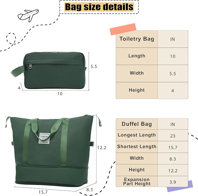 Merax Softside Luggage Set, Travel Suitcase Expandable Lightweight 3 Piece | Luggage Sets with Duffel Bag 22" 26" 30" Suitcase with TSA Lock Spinner Wheels,Dark Green - Image 4