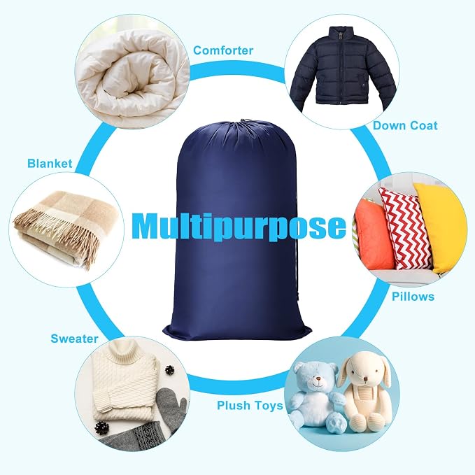 Sanwuta 40 Pcs 38" x 24" Large Laundry Bags Bulk Travel Laundry Bags with Drawstring Closure Lock Washable Heavy Duty for Dirty Clothe Camping College Dorm Apartment (Black,Gray,Sky Blue,Navy Blue) - Image 6