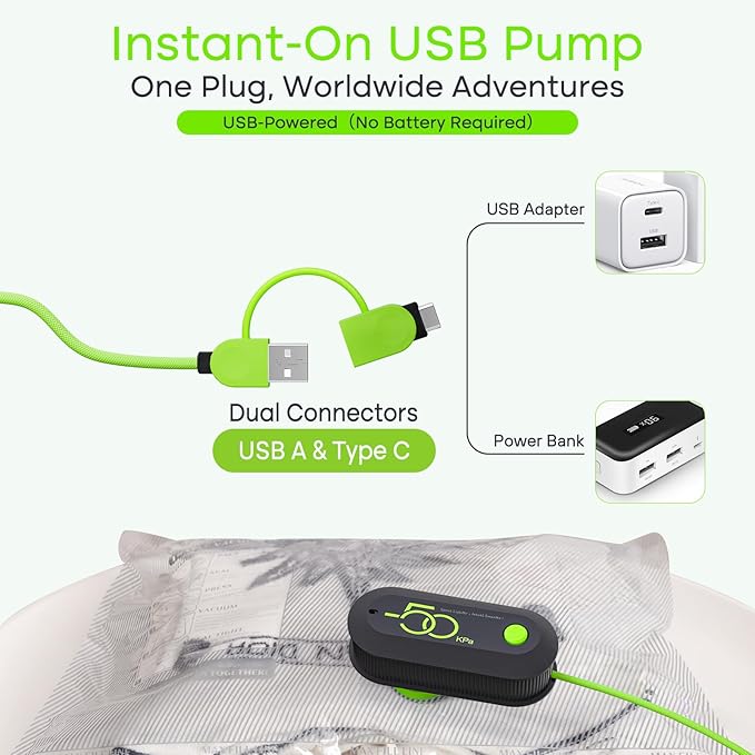 Vacbird Vacuum Bags for Travel with USB Electric Pump, 15 Pack Carry-on Size Compression Packing for Luggage and Suitcase, Space Saver Bags for Clothes and Clothing Travel - Image 2