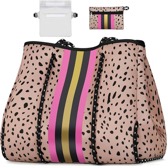 IBFUN Neoprene Bag, Large Multipurpose Beach Bag Neoprene Tote Bag with Inner Pocket for Women/Pool by IBFUN