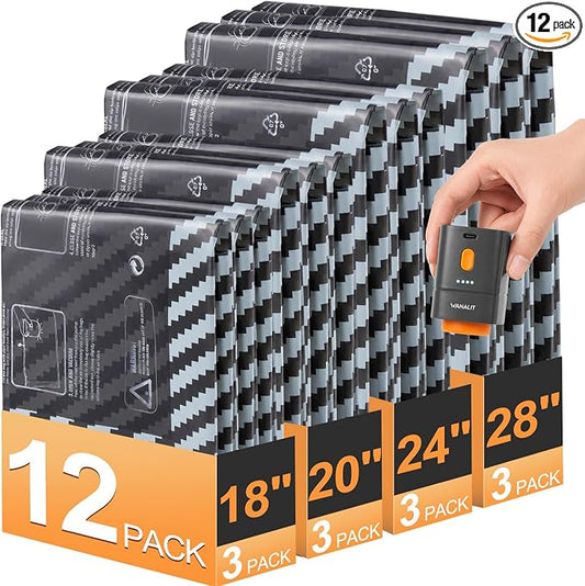 Vacuum Storage Bags for Travel with Rechargeable Pump, Carry on Size Compression Packing Cubes for Luggage and Suitcase, Space Saver Vacuum Seal Bags for Clothing and Clothes, 12 Combo, 4 Travel Sizes by WANALIT