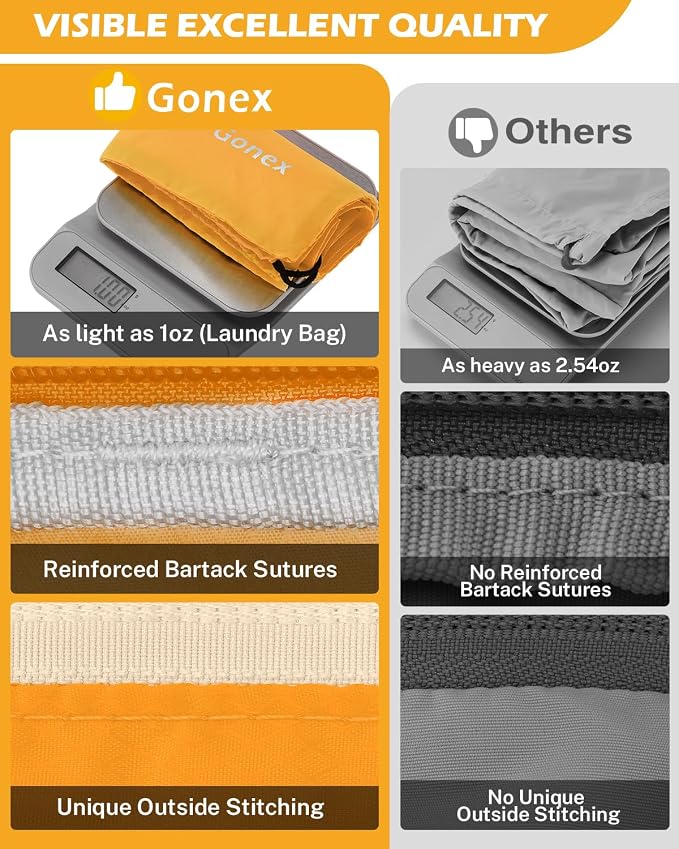 Gonex 8 Set Expandable Mesh Packing Cubes for Travel - Compression Packing Organizers with Toiletry, Laundry, Shoe & Cable Bags - Orange - Image 6