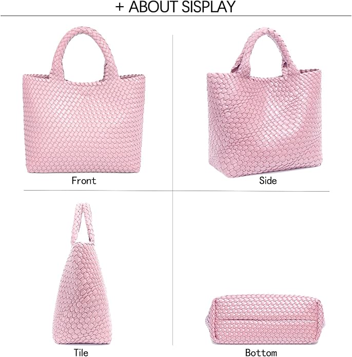 JINMANXUE Fashion Woven Bag Shopper Bag Travel Handbags and Purses Women Tote Bag Large Capacity Shoulder Bags - Image 7