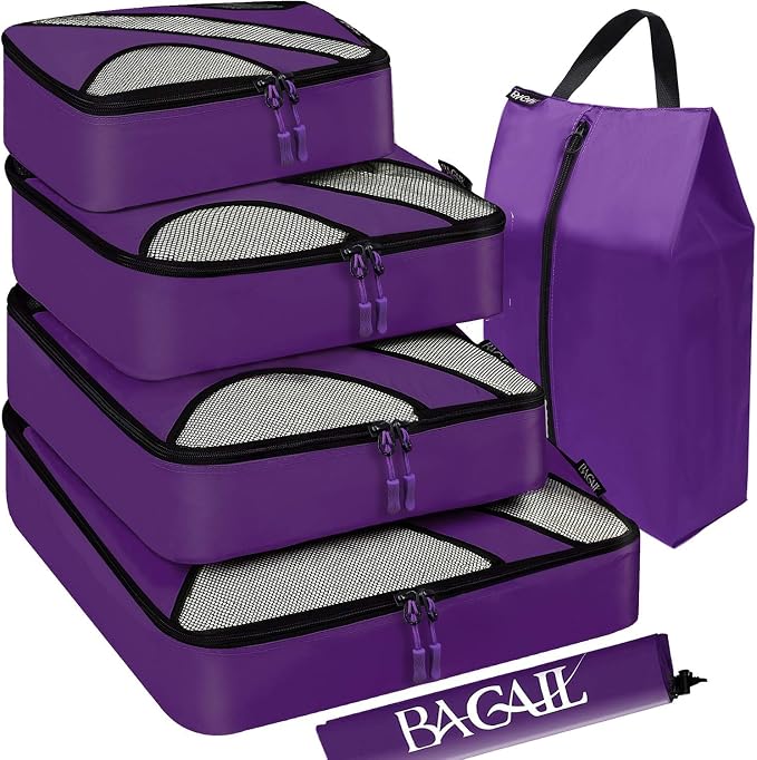 BAGAIL 6 Set Packing Cubes,Travel Luggage Packing Organizers by BAGAIL