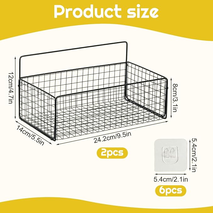 2 Pack Bath Organizer,Hanging Metal Mesh Shower Caddy with Adhesive Hooks for Bathtub Easy Access Toys,Large Bath Storage Holder for Storing Toiletries,Cosmetics, Clothes(Black) - Image 2