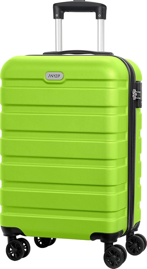 AnyZip Luggage PC ABS Hardside Lightweight Suitcase with 4 Universal Wheels TSA Lock Carry-On 20 Inch Apple Green by YourBestTravelChoice