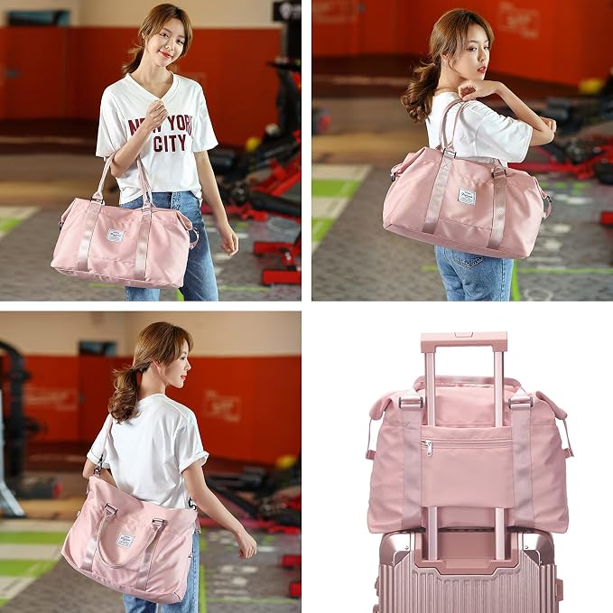 Travel Duffel Bag, Carry On Overnight Weekender Bags for Women | Travel Bag with Wet Pocket & Trolley Sleeve, For Spirit Airlines 18x14x8 Personal Item Bag - Image 7
