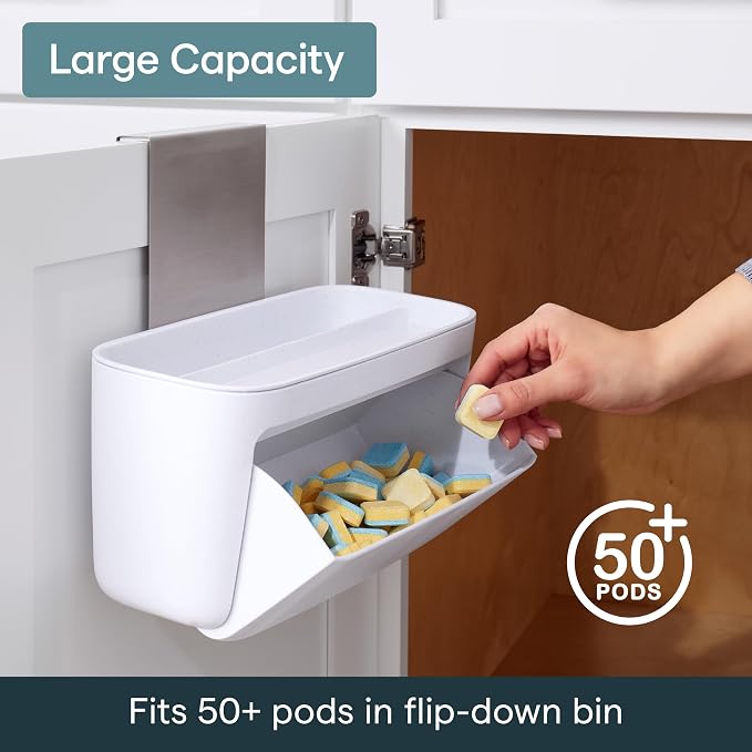YouCopia DoorStash Dishwasher Pod Holder, Cabinet Door Storage Container - Image 3