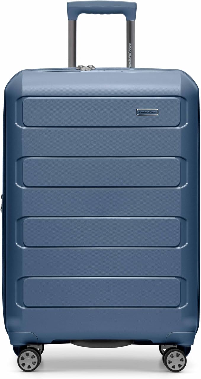 Traveler's Choice Pagosa Hardshell Expandable Luggage with Spinner Wheels, Slate Blue, 3-Piece Set (22/27/30) - Image 2