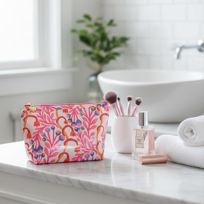 Jacaranda Living Vanity Bag - Water-Resistant, PVC-Lined - Strawberry Vine - Image 9