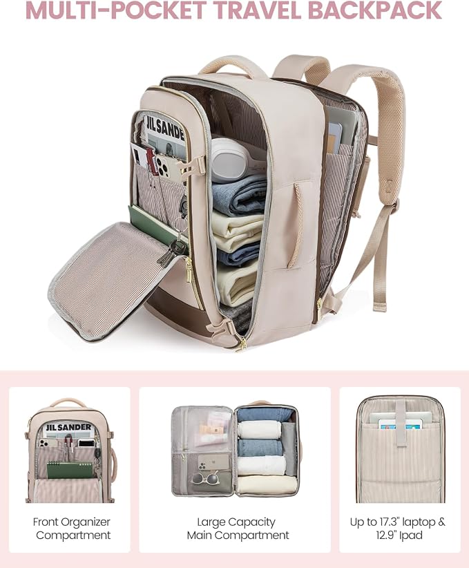 LOVEVOOK 5 Pcs Carry On Luggage 22x14x9 Airline Approved with 40L Laptop Travel Backpack, 20 Inch Carry On Suitcases with Wheels, Rolling Suitcase for Women Men, with TSA Lock Weekender Luggage - Image 5