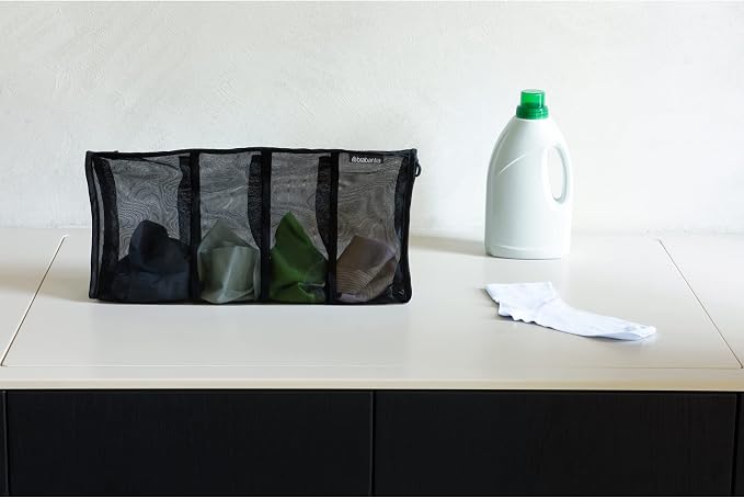 Brabantia Mesh Zip Up Laundry Socks/Accessories Bag (Black) for Washing Machine Delicates, Hosiery, Travel Bags - Image 5