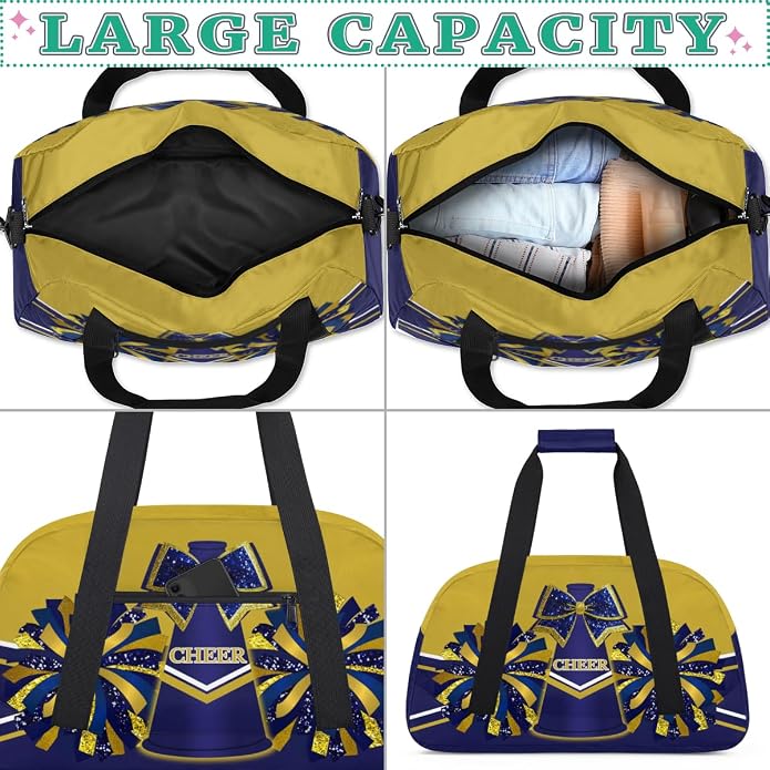 Cheerleading Dance Bag for Women Cheer Team Sport Gym Makeup Cosmetic Bag 2 Pcs Set - Image 6