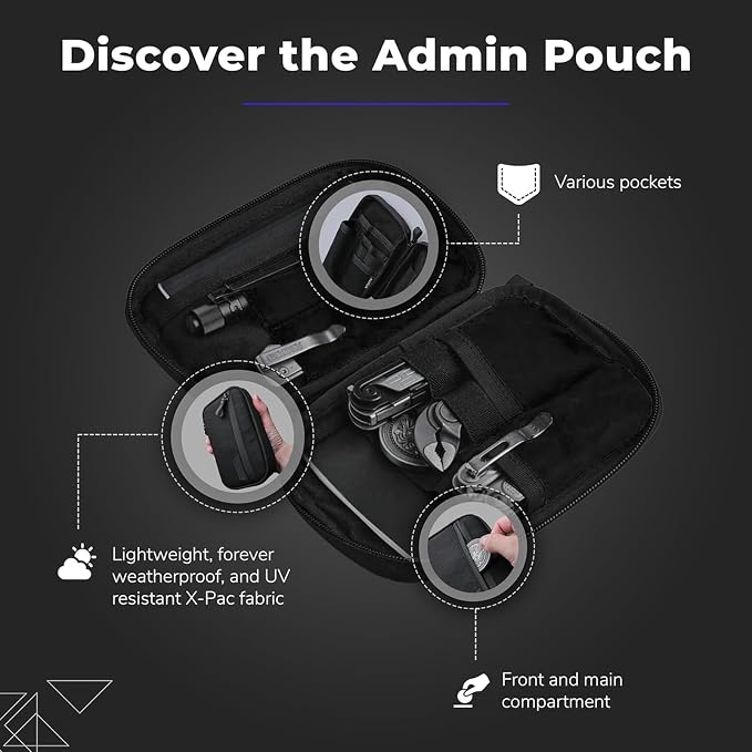 ALPAKA Admin Pouch EDC Organizer Tool Pouch Black X-Pac X42 | Smooth Zipper, Weatherproof Storage for Electronics, Cables, Travel Accessories - Image 3