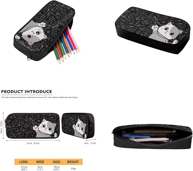 Cat Backpack for School Girls Backpack with Lunch Box Water Bottle Carrier with Strap and Kawaii Pencil Case 4 in 1 Cute Bookbag with Front Pocket 17 inch Large Elementary School Bag for Kids - Image 5