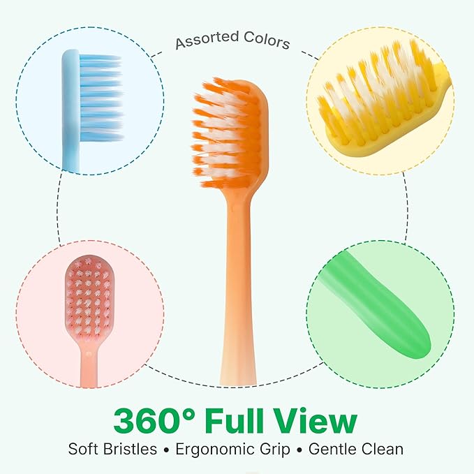 100 Pack Premium Disposable Toothbrushes Bulk – Individually Wrapped Soft Bristle Toothbrushes for Travel, Hotel Guest, Donation, Kids, Adults – Single Use, Family & Emergency Hygiene