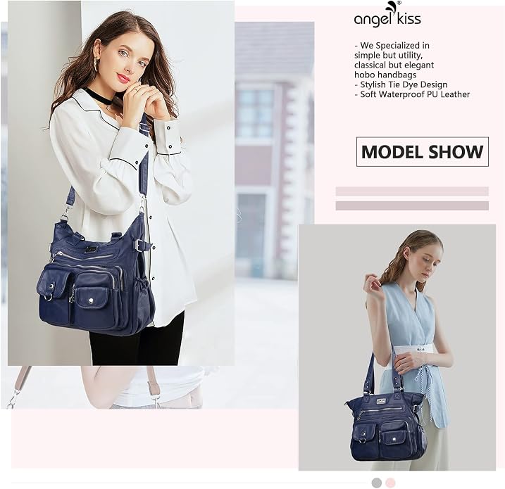 Angelkiss Purses Handbags for Women PU Tote Satchel Bags for Women Pockets Shoulder Bags… | PU - Image 6