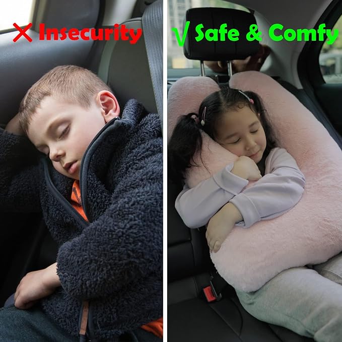 Atablyn Kids Neck Pillow for Travel Provides Double Support to The Head and Neck in Any Sleeping Position on Flights, Car, and at Home, Comfortable Airplane Travel Pillow - Image 6