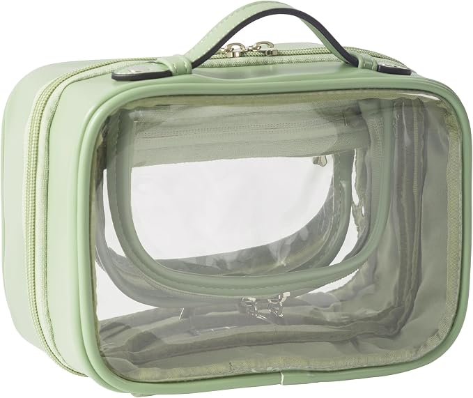 Veki Transparent Makeup Bag Travel Cosmetic Bags Case Waterproof Toiletries Bag Large Capacity Open Storage Bags Organizer With Zipper, Portable Make Up Organizer for Women and Girls by Veki