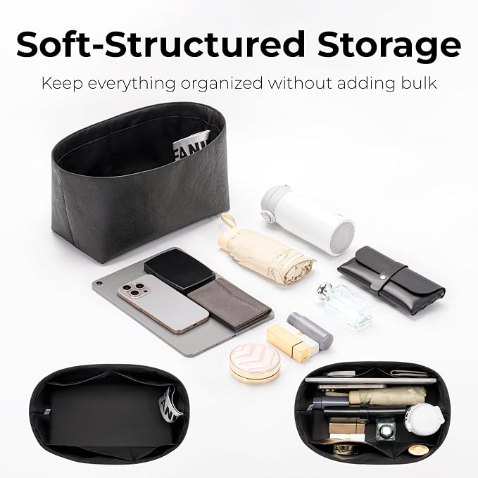 Lightweight Purse Organizer Compatible with LV Speedy 30 | Handcrafted DuPont™ Tyvek®,Handbag Organizer Insert, Precision 1:1 Custom Fit,Matte Black,Ideal for Office & Daily Carry - Image 7