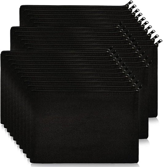 Koolmox Canvas Pouches with Zipper 8x5'', 30 pack Small Canvas Zippered Pouches Plain to Personalize DIY Crafts Vinyl Print Print, for Makeup Cosmetic Purse Pen Pencil Organizing by Koolmox
