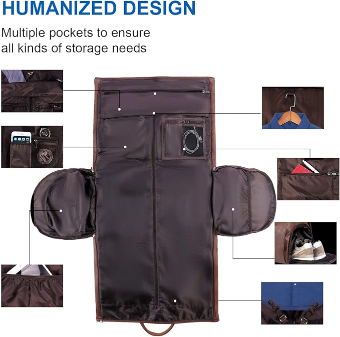 seyfocnia Convertible Travel Garment Bag,Carry on Garment Duffel Bag for Men Women - 2 in 1 Hanging Suitcase Suit Business Travel Bag - Image 4