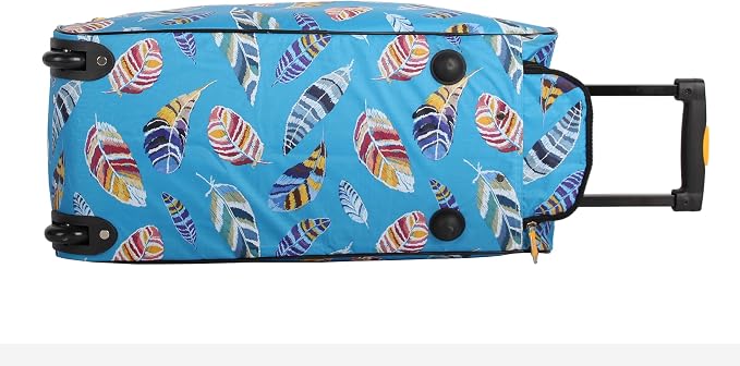LUCAS Designer Carry On Luggage Collection - Lightweight Pattern 22 Inch Duffel Bag- Weekender Overnight Business Travel Suitcase with 2- Rolling Spinner Wheels (IN FLIGHT TURQUOISE, 22in) - Image 6