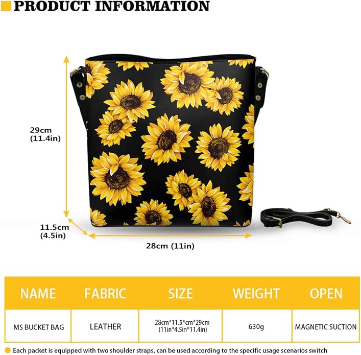 HUGS IDEA Boho Bags for Women Leather Handbag Shoulder Bucket Crossbody Purse - Image 6