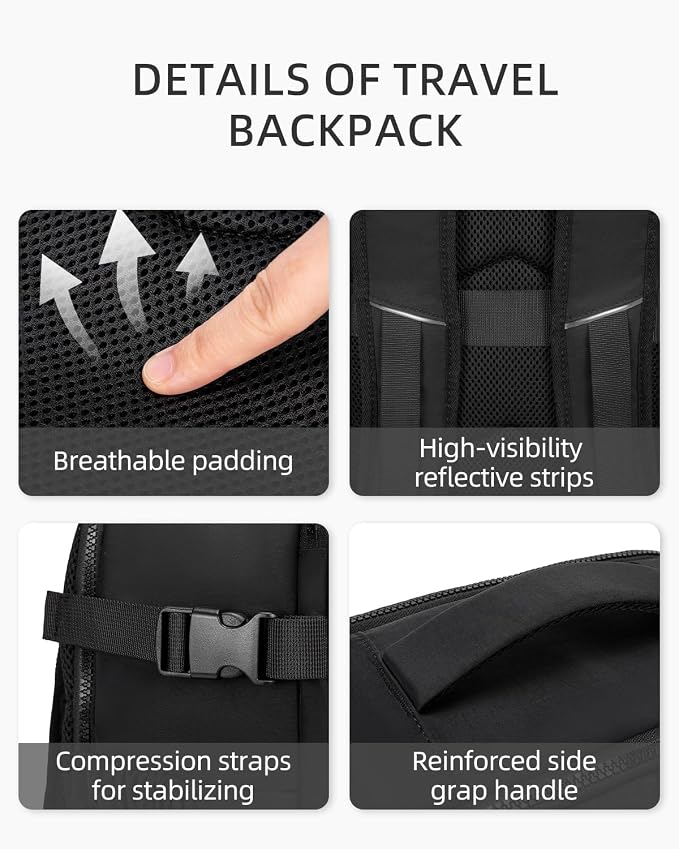 WESTBRONCO Travel Laptop Backpack for women 17.3 inch Travel Backpack Carry on Flight Approved Puffy Weekender Bags for Women - Image 4