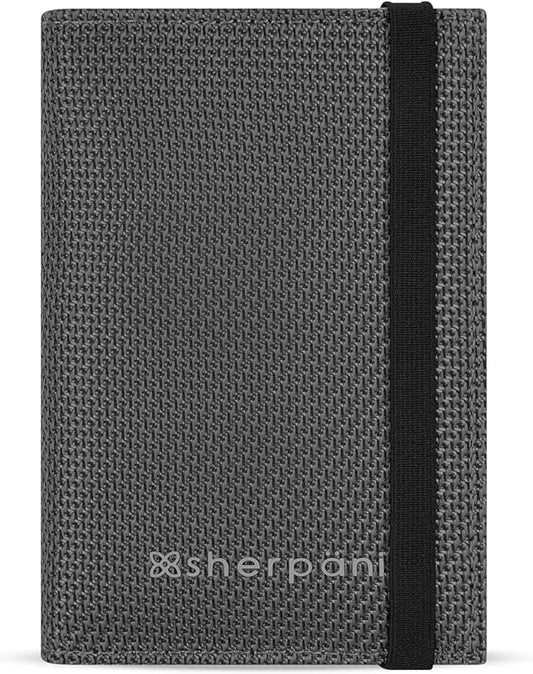 Sherpani Vienna, RFID Blocking Passport Holder, Travel Passport Cover Wallet, Travel Documents Organizer Protector for Women, Travel Gift (Granite Signature) by SHERPANI