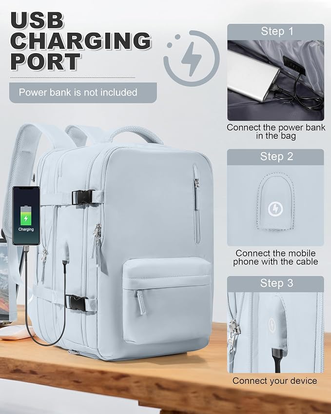 VGCUB Vacuum Backpack Travel with Pump, Vacuum Seal Compression Bags Laptop Backpack Personal Item - Image 8