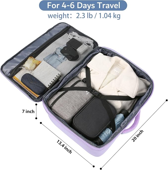 MATEIN Extra Large Travel Backpack for Women, Expandable Carryon Daypack | Personal Item Size, Adjustable Shoulder Strap, Airline Approved, For Travelling Hiking Camping Gym, Cute Gifts, Light Purple - Image 4