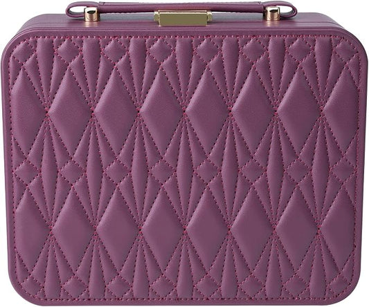 Travel Jewelry Case Organizer, Large Travel Jewelry Organizer, Travel Jewelry Box and Portable Travel Jewelry Case, Burgundy Red by V-LafuyJewelryBox
